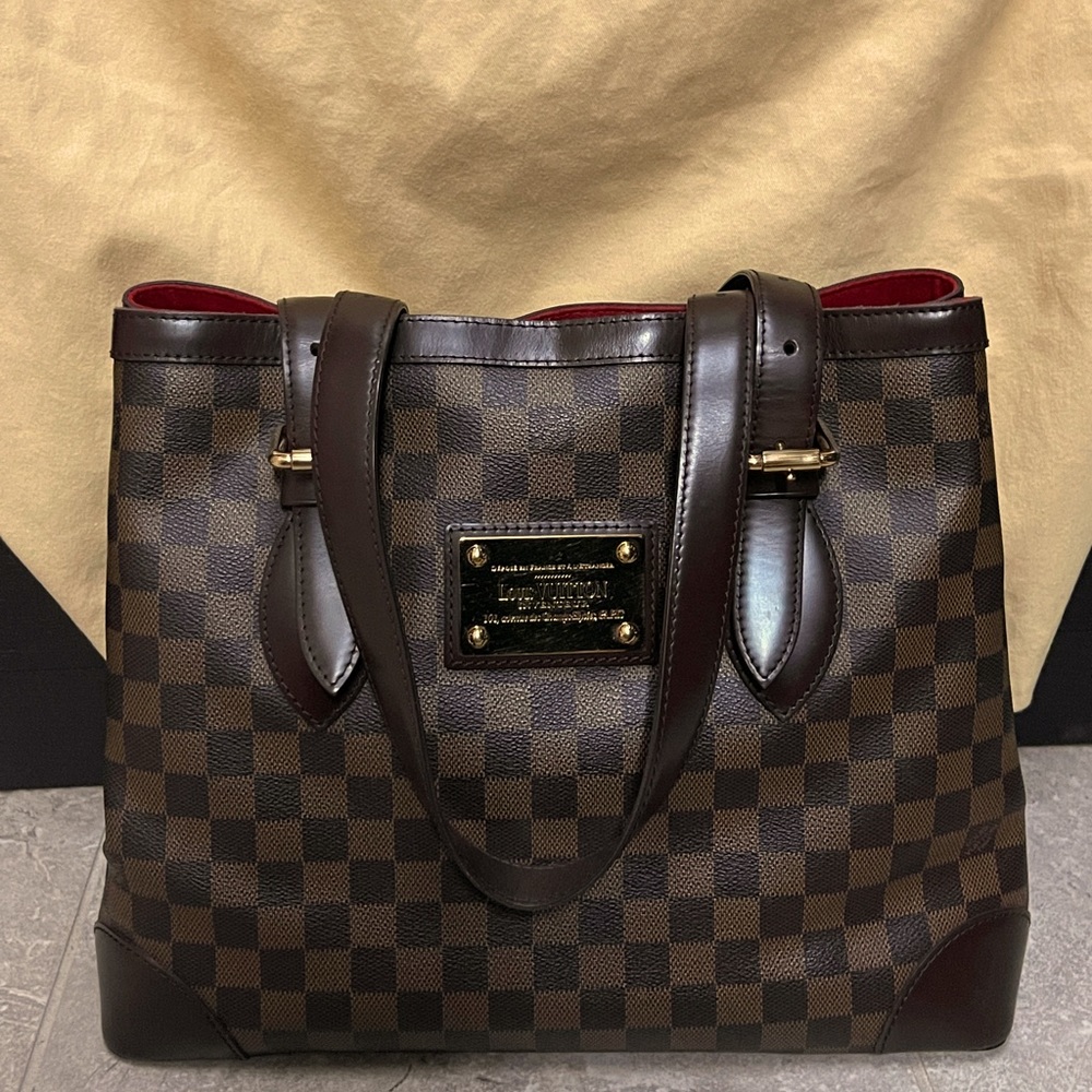 Louis Vuitton Hampstead Damier Ebene Shoulder Tote Bag